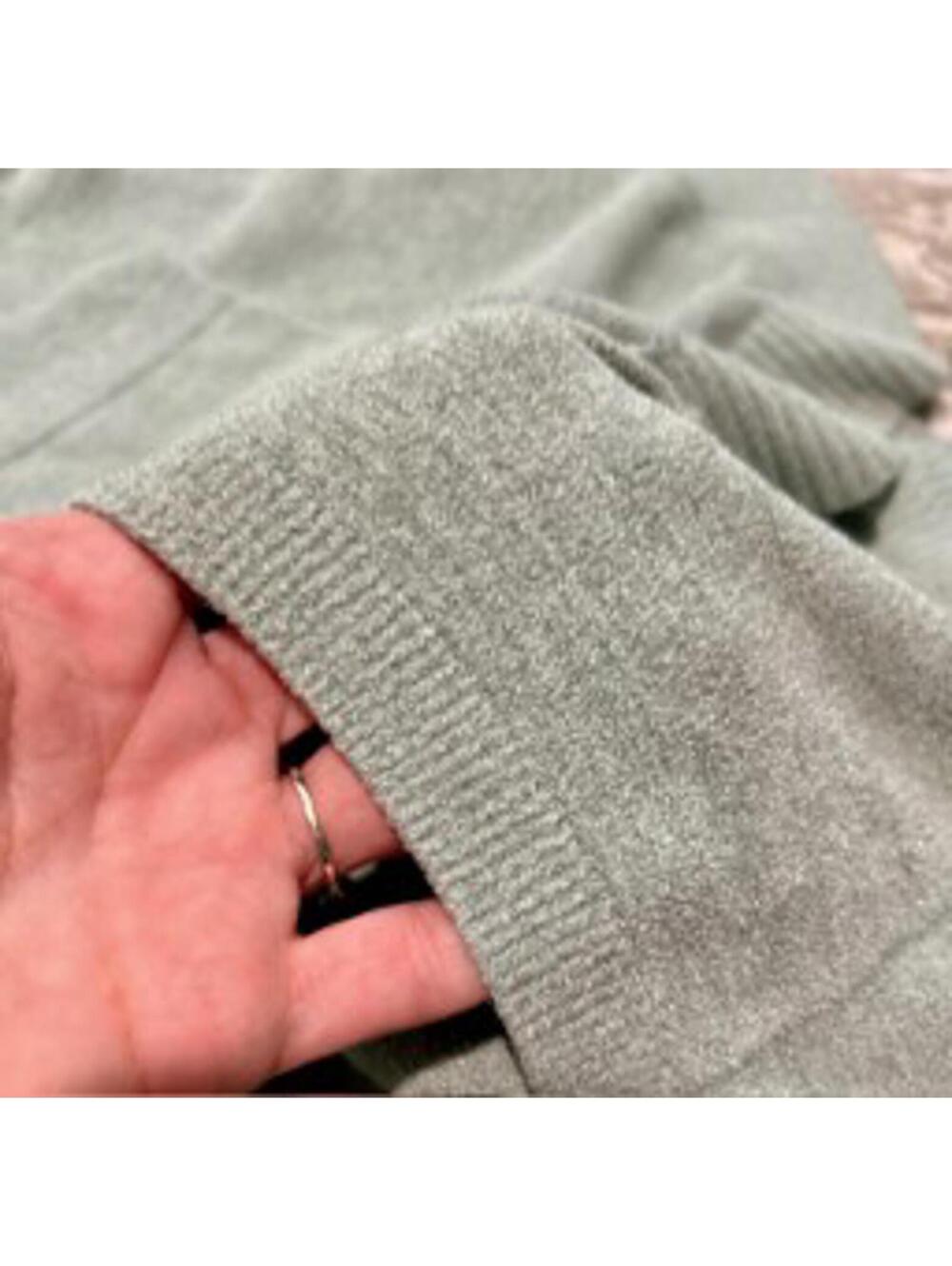 🌿 Barefoot Dreams CozyChic Ultra Lite Hooded Cardigan Sage Shimmer (S)-Cute - Picture 5 of 6